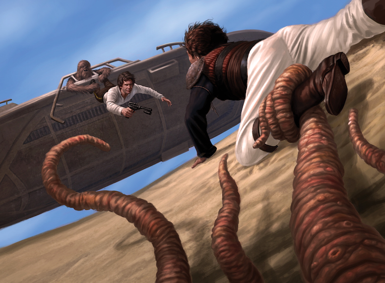 Solo rescues Calrissian from the sarlacc