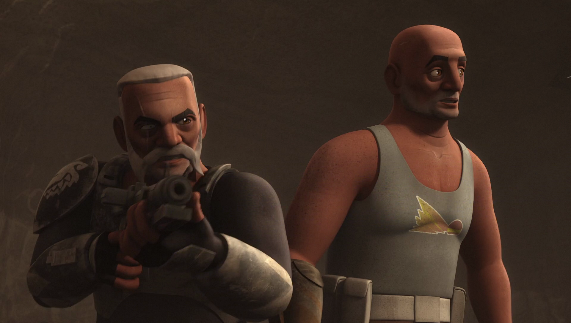 Gregor and Wolffe watch as the Loth-wolves help route the Imperial forces.