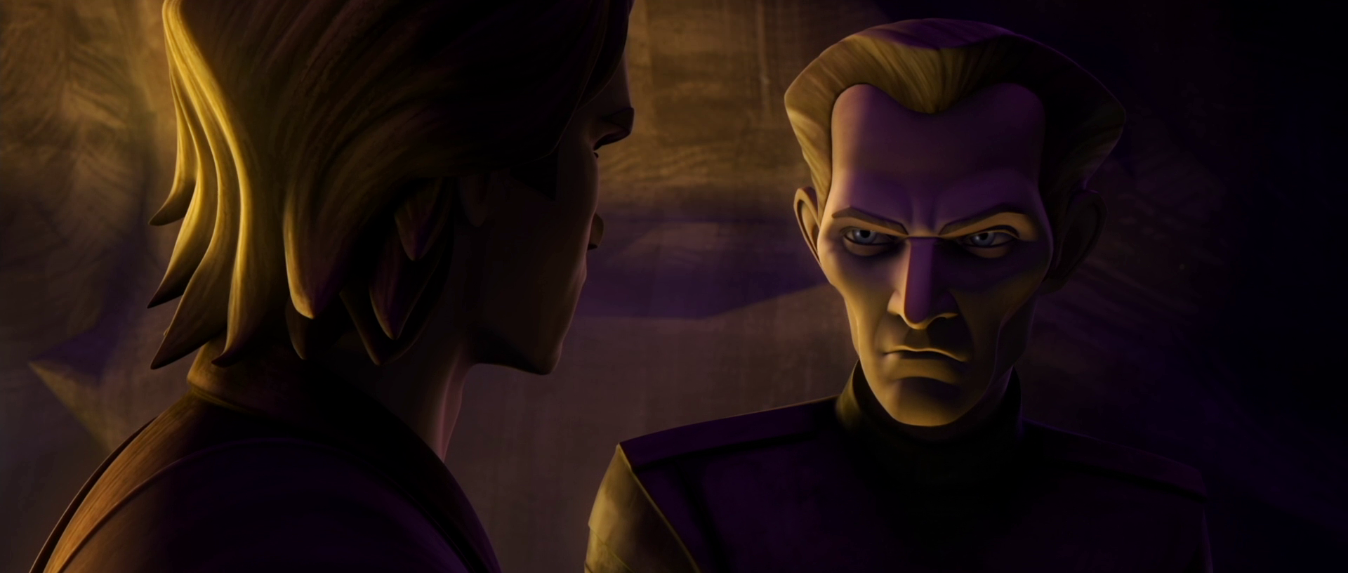 Tarkin speaks his mind to Anakin Skywalker, shortly after being rescued by the Jedi.