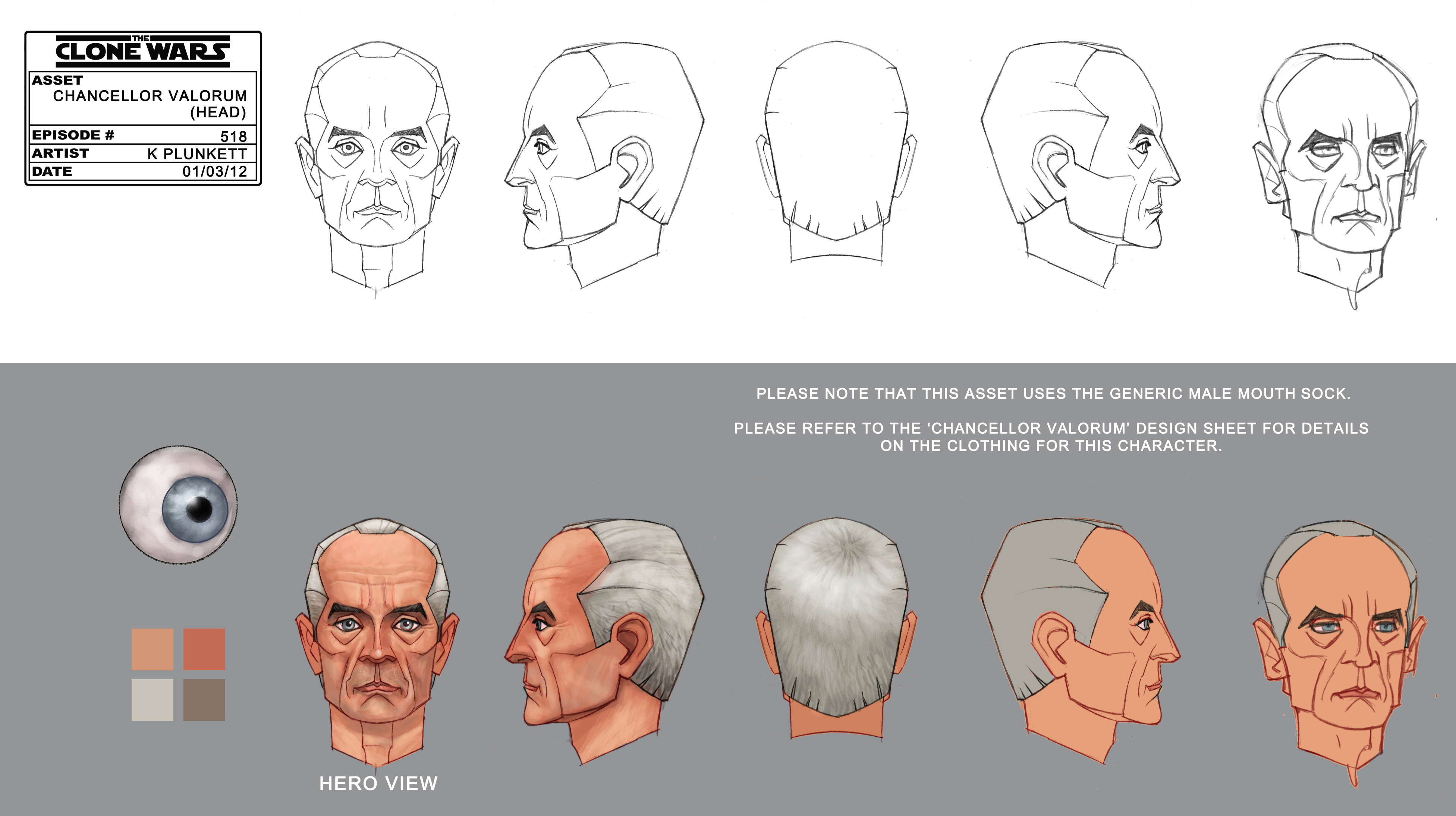 Kilian Plunkett designed Valorum's animated appearance for "The Lost One."