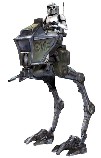 An ARF trooper on an AT-RT.