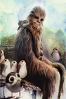 Chewie and the Porgs mural