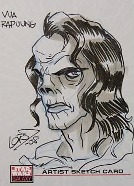 Sketch card of Vua Rapuung from Star Wars Galaxy Series 4