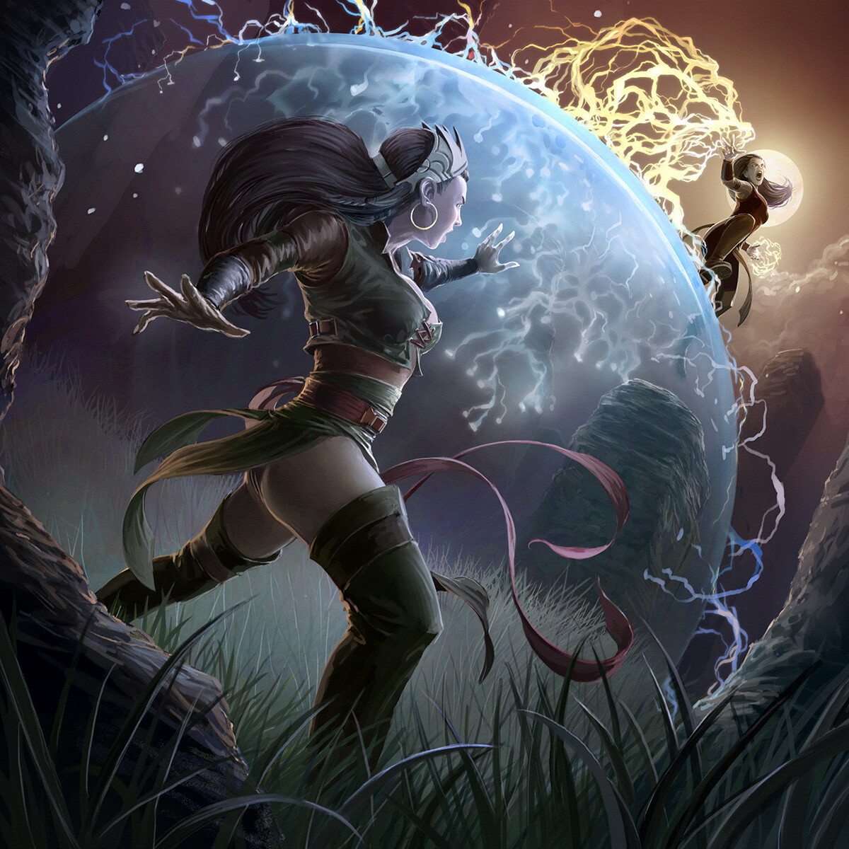 A Dathomir Witch defends herself against attack from a Nightsister.