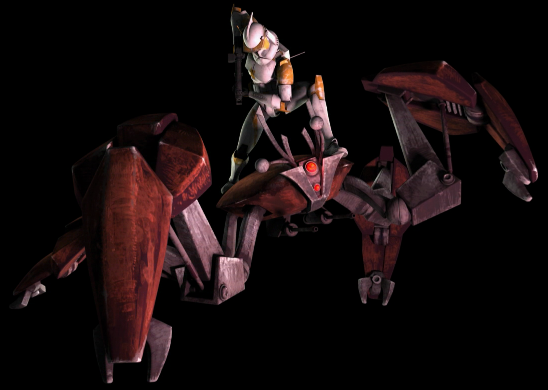 To defeat a crab droid, an opponent could fire into the droid's back.