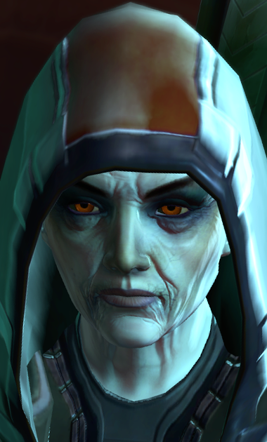 Darth Ekkage, a former Dark Council member and Baras' sister.