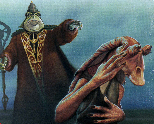 Boss Rugor Nass banishes Jar Jar Binks