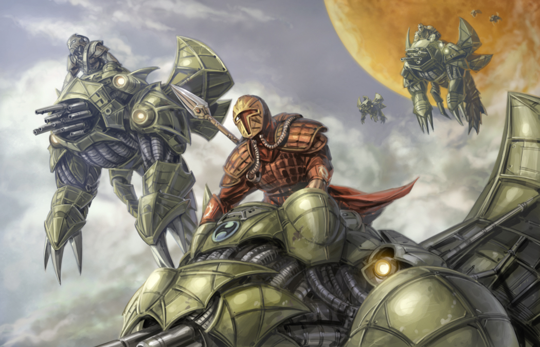 Mandalore the Indomitable, leading his forces atop Basilisk war droids