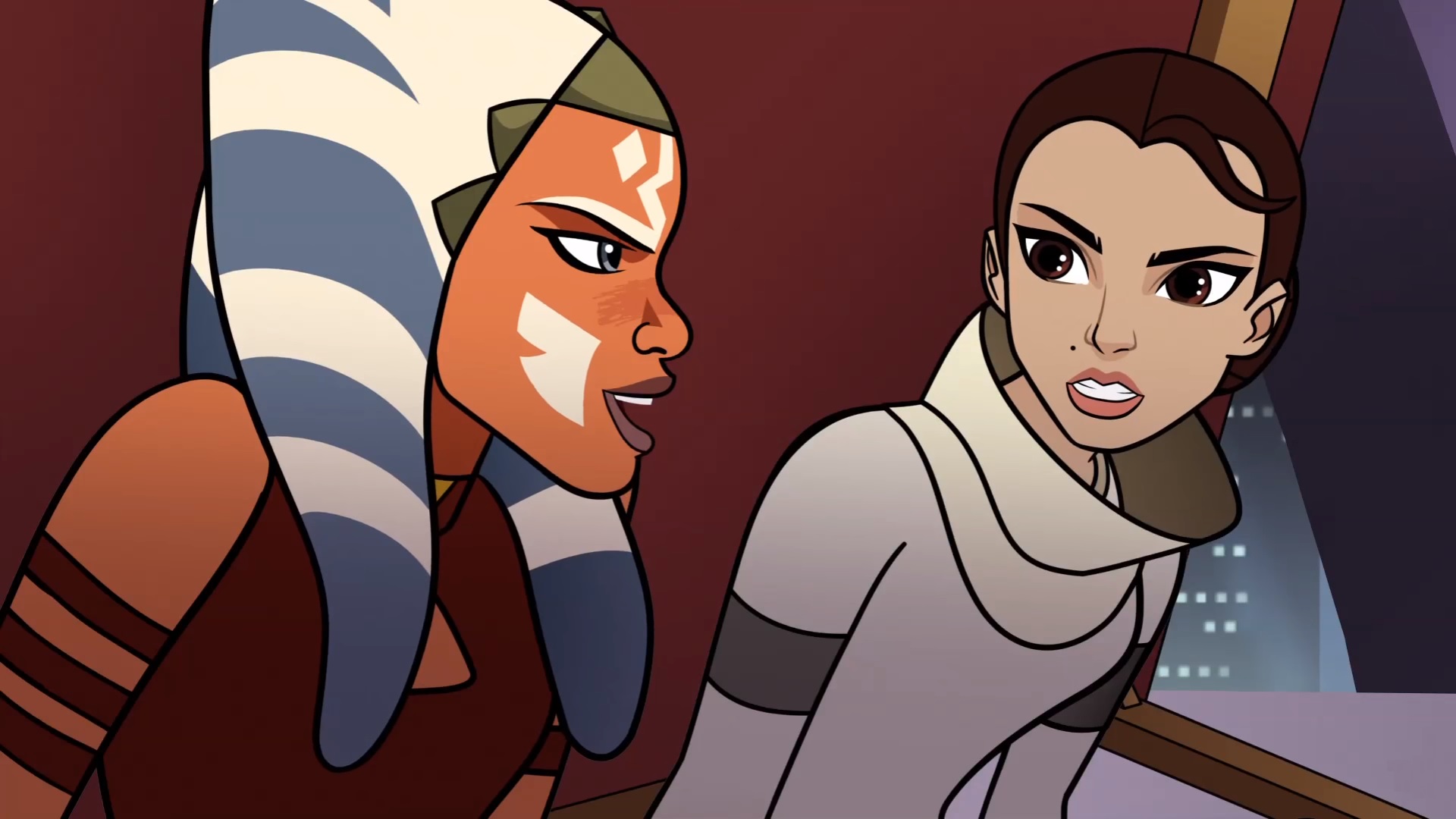 Amidala and Tano worked together to defeat Parasitti.