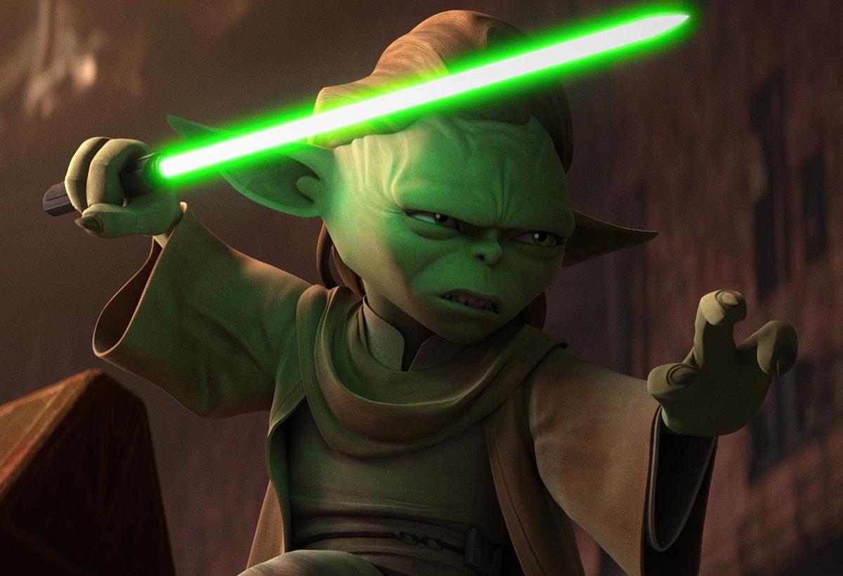 Yaddle's lightsaber appearance in Common Appearance