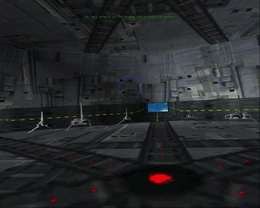 The interior of the Outpost. Tydirium can be seen on the right of the tunnel.