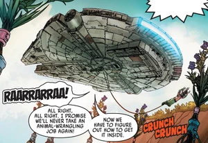 Solo and Chewbacca escape I'vorcia Prime with their prize.