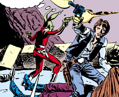 Jaxxon fights alongside Han Solo.