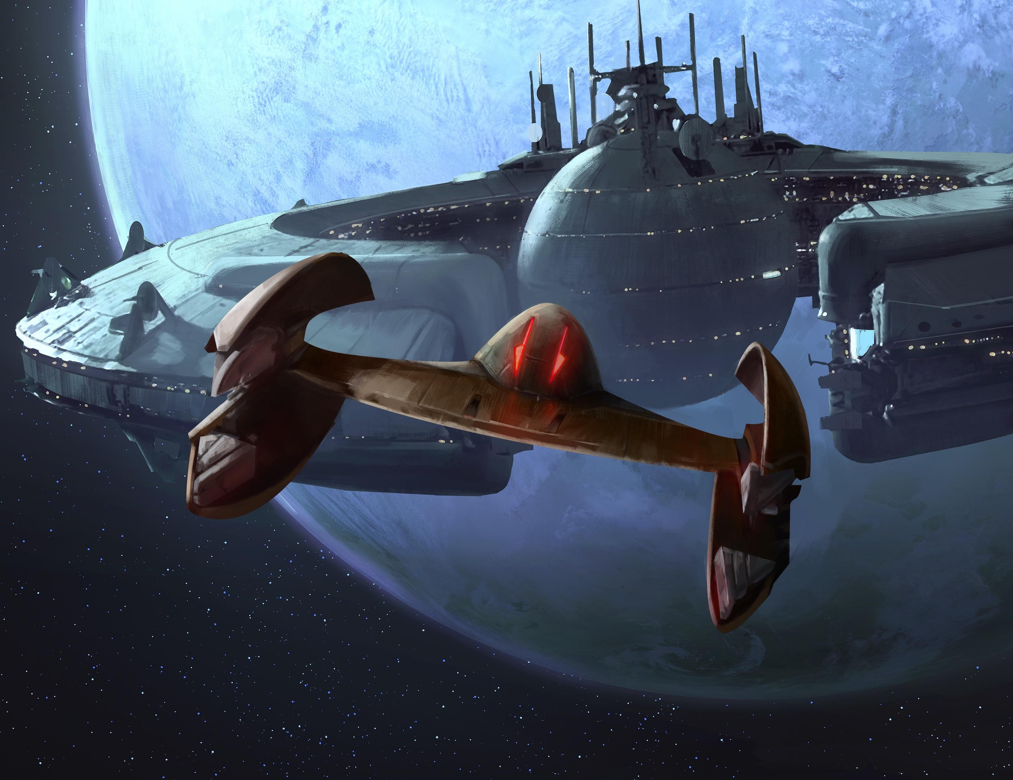 The vulture droid, known fully as the Variable Geometry Self-Propelled Battle Droid, Mark I, saw heavy use in the Federation Fleet.