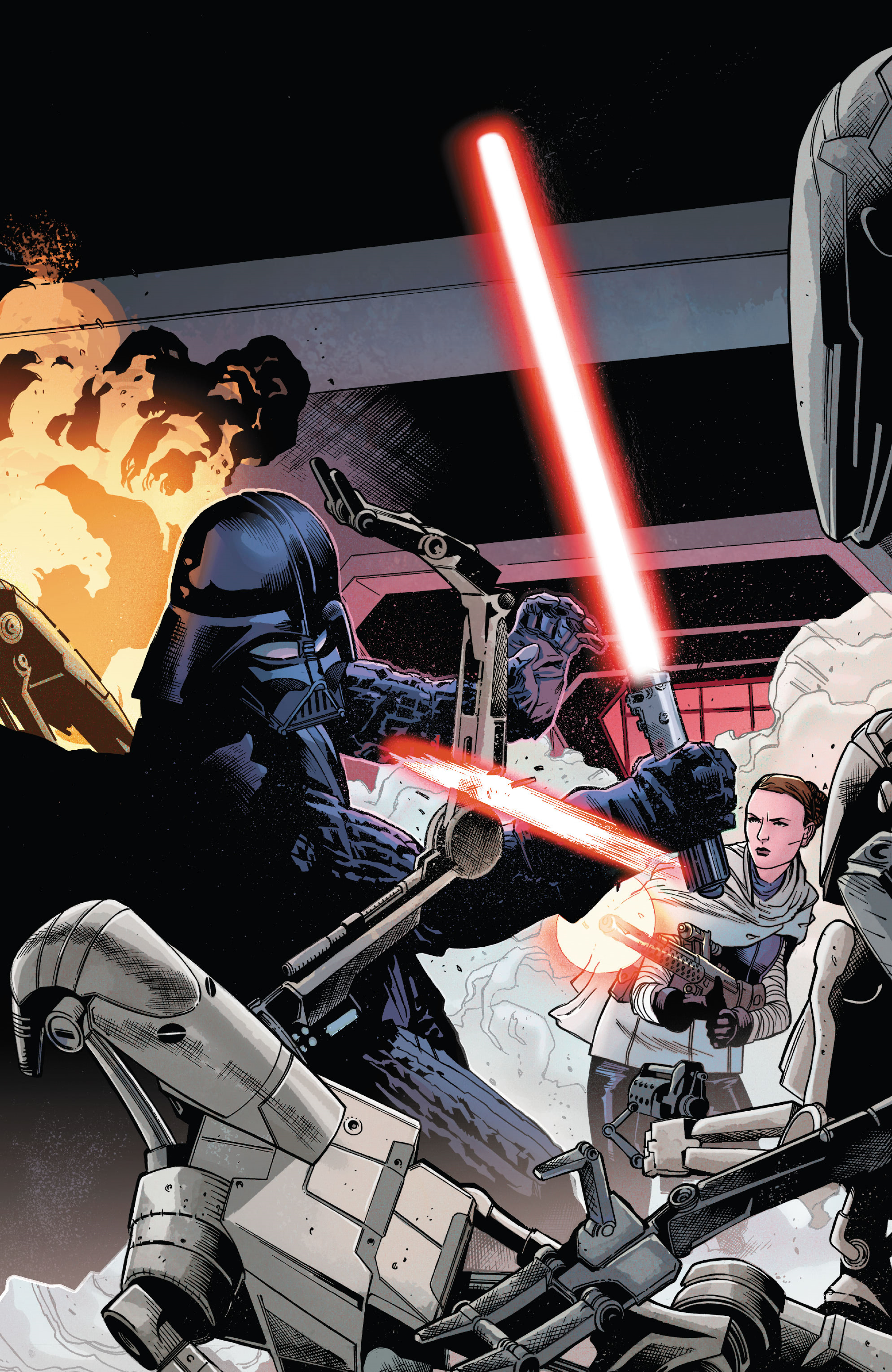 Darth Vader and Sabé work together to fight through Governor Tauntaza's secruity.