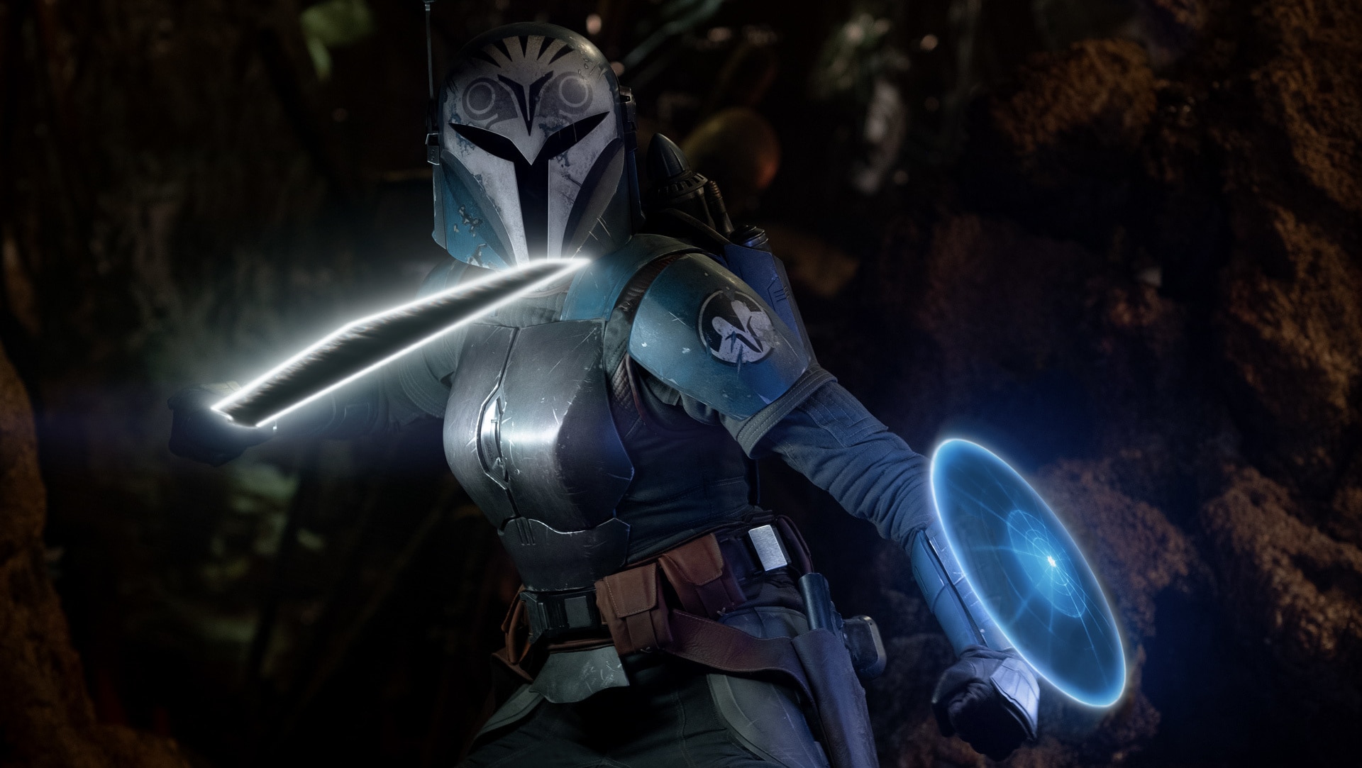 Bo-Katan Kryze wields the Darksaber.