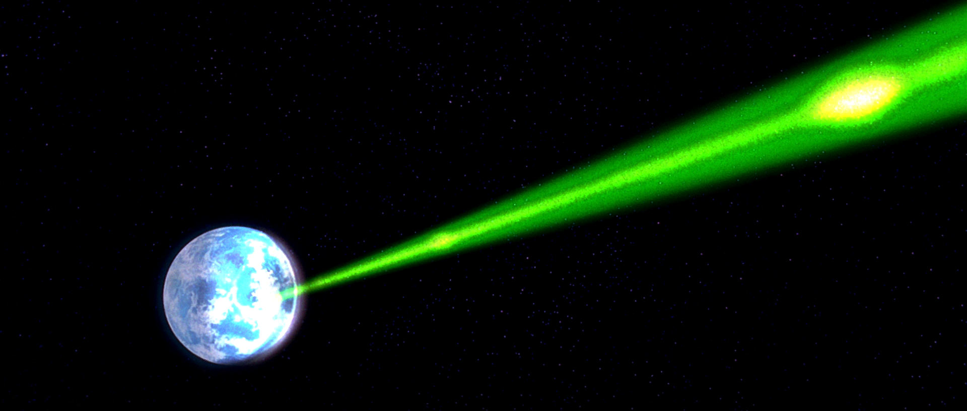 The Death Star fires on Alderaan