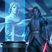 A Sith assassin of   studies a hologram of his .