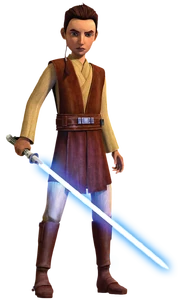 Dume with his lightsaber drawn.
