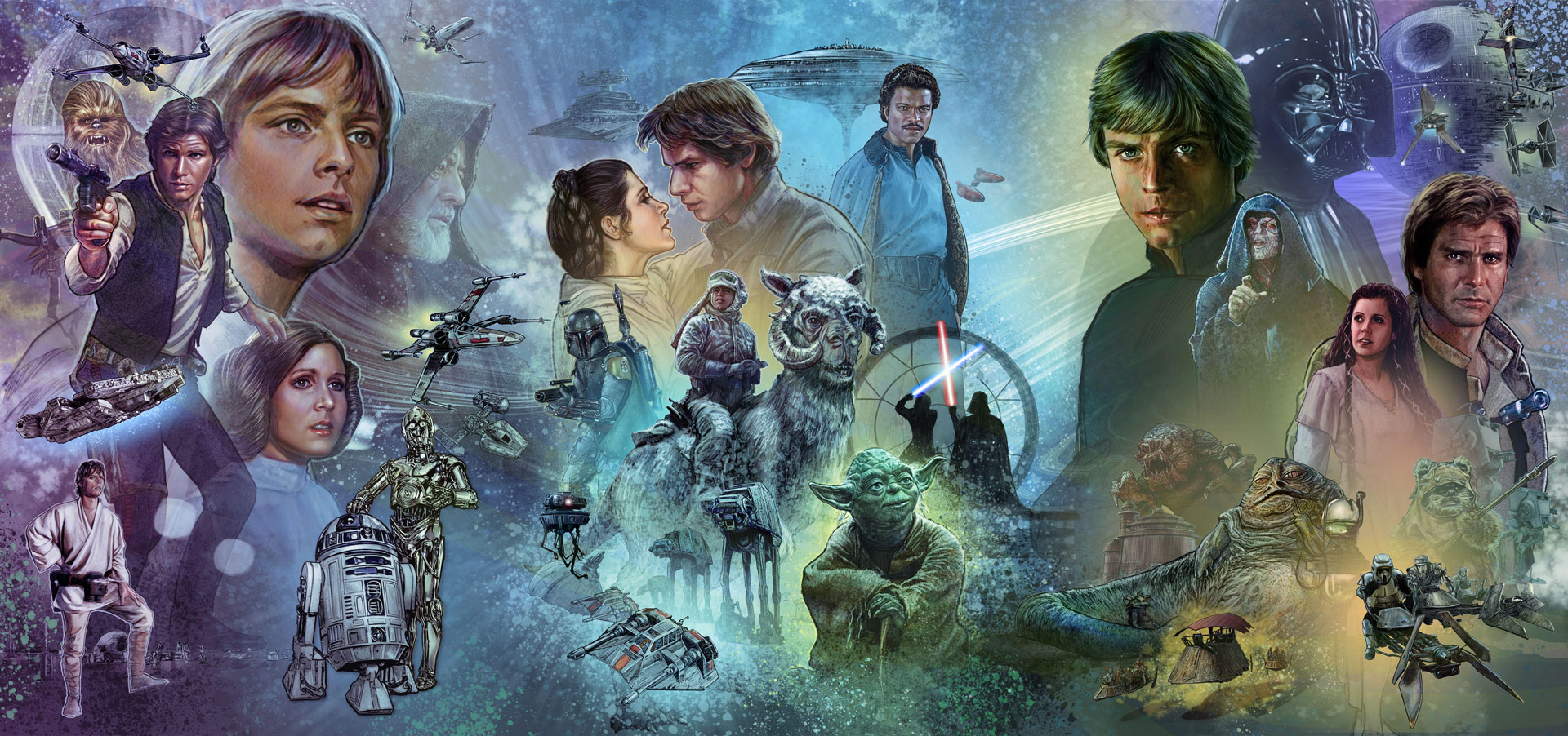 The original trilogy section of the mural