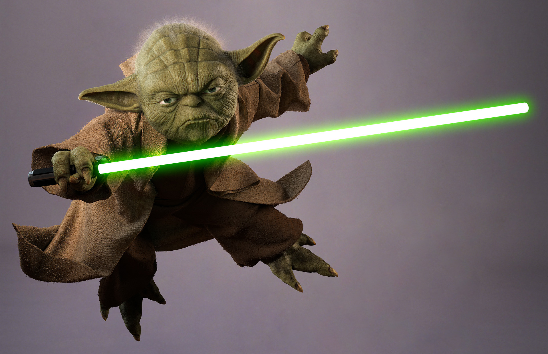 yoda with lightsaber image