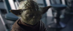 Yoda tijdens het overlijden van Padme