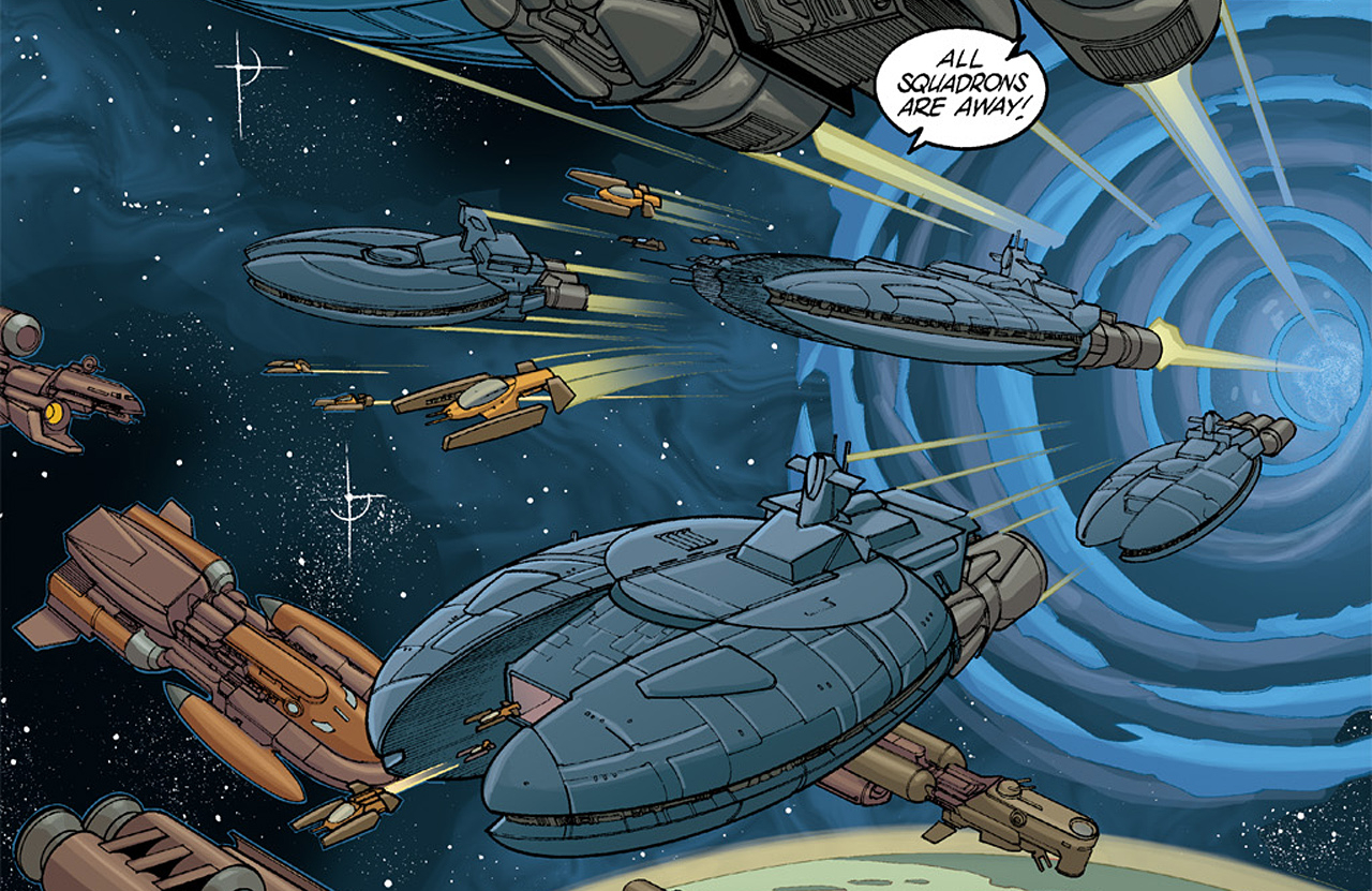 Hask and Nute Gunray were blackmailed into providing cruisers (pictured) to aid the Jedi on Troiken.