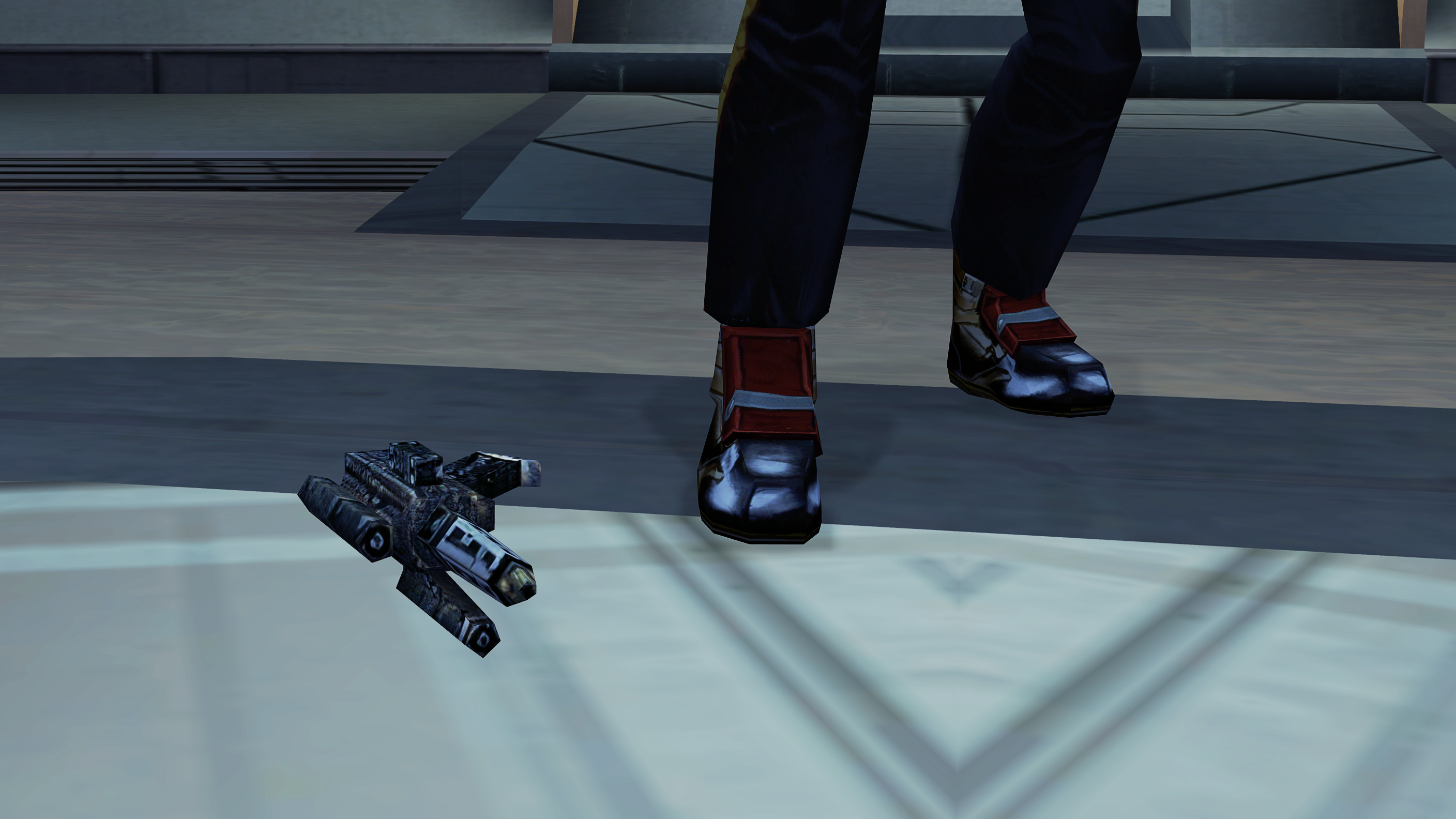 Deadeye Duncan's blaster lies at his feet where he dropped it, handing the match to Gerlon Two-Fingers.