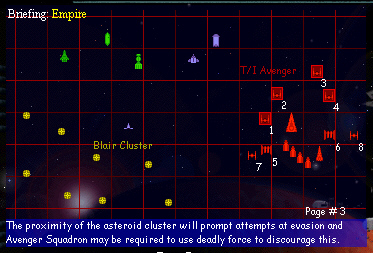 Imperial briefing screen showing the blockade of the Blair cluster