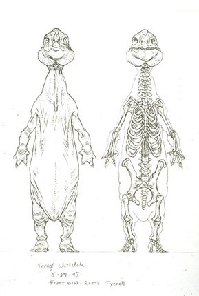 Concept art from 1997 showing Tyerell's skeletal system