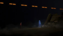 Ezra and Darth Sidious via hologram