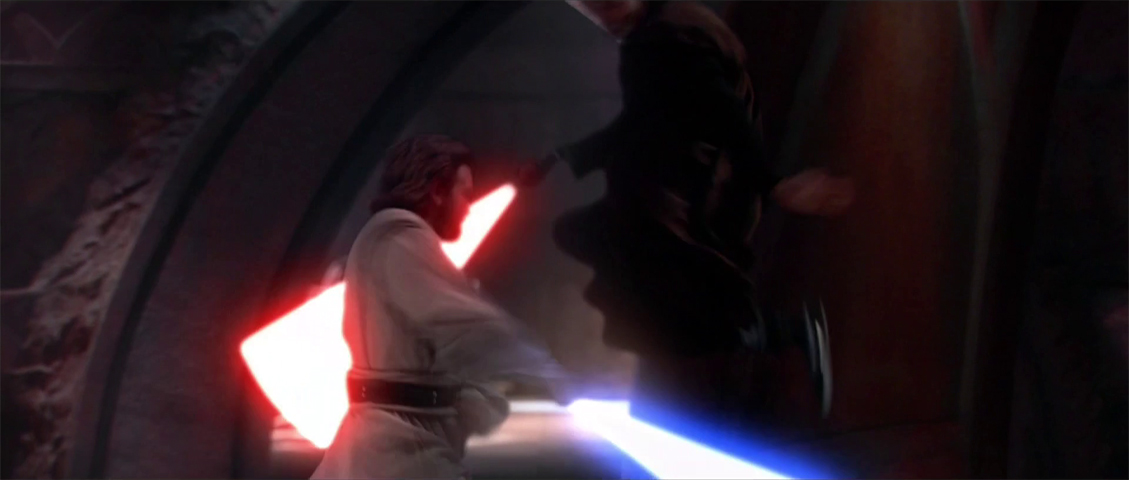 Kenobi and Dooku engage one another.