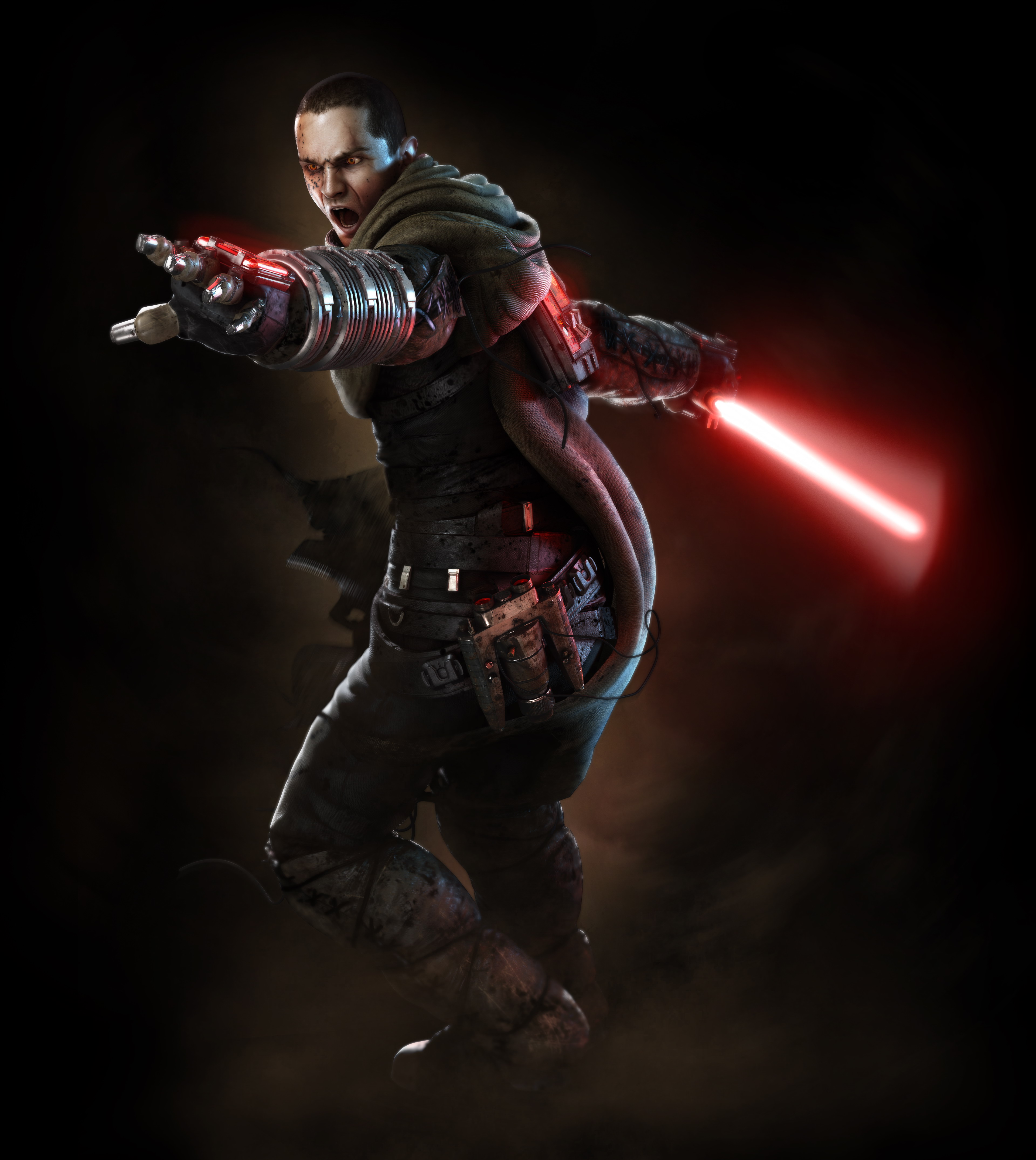 Starkiller wore heavy training gear during his first mission on Raxus Prime.