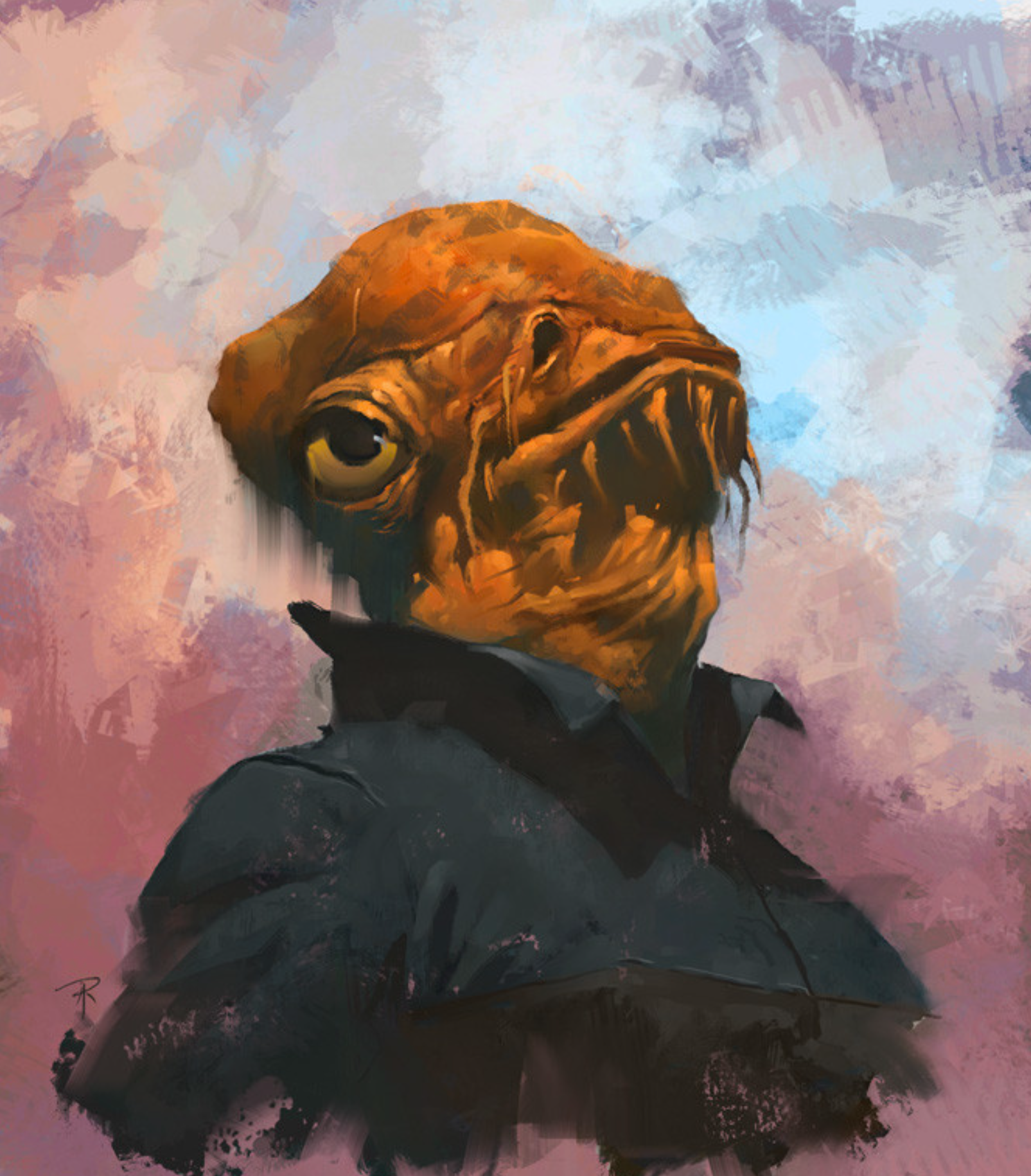 Admiral Gial Ackbar, as he appeared at the Battle of Jakku