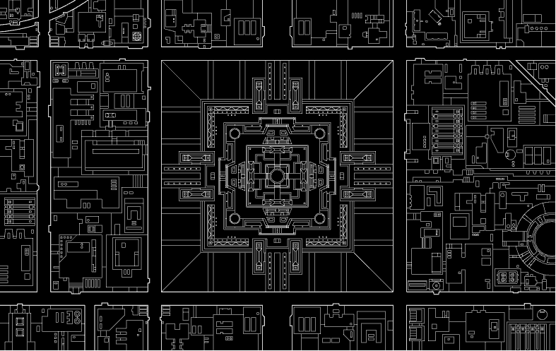 The city blocks surronding the Temple Ziggurat.