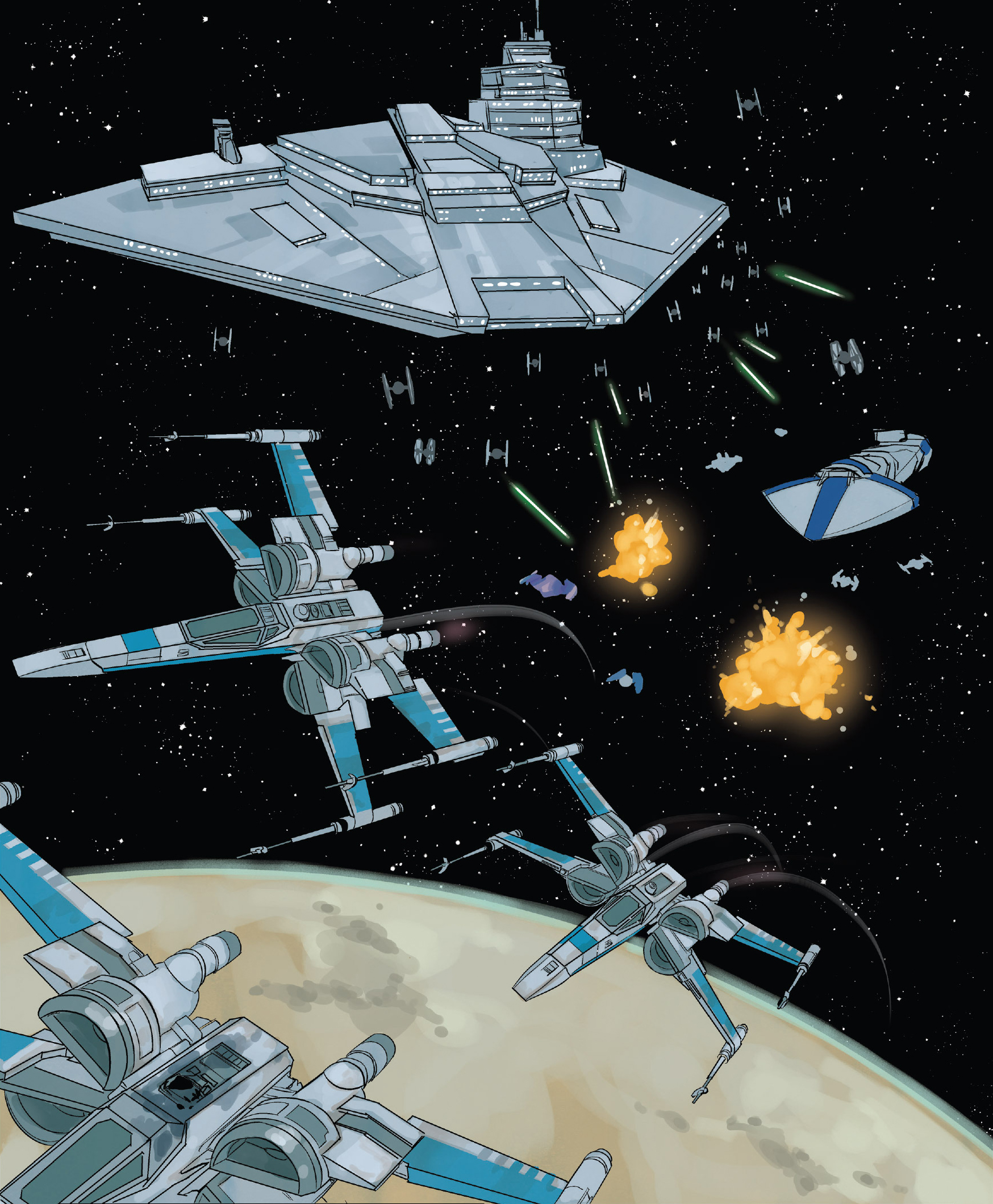 The Carrion Spike and the Ranc Gang's fleet were destroyed by the First Order