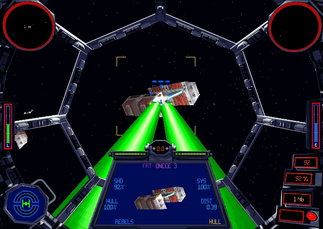 TIE Fighter Alpha 1 engaging Freighter Onece 3.