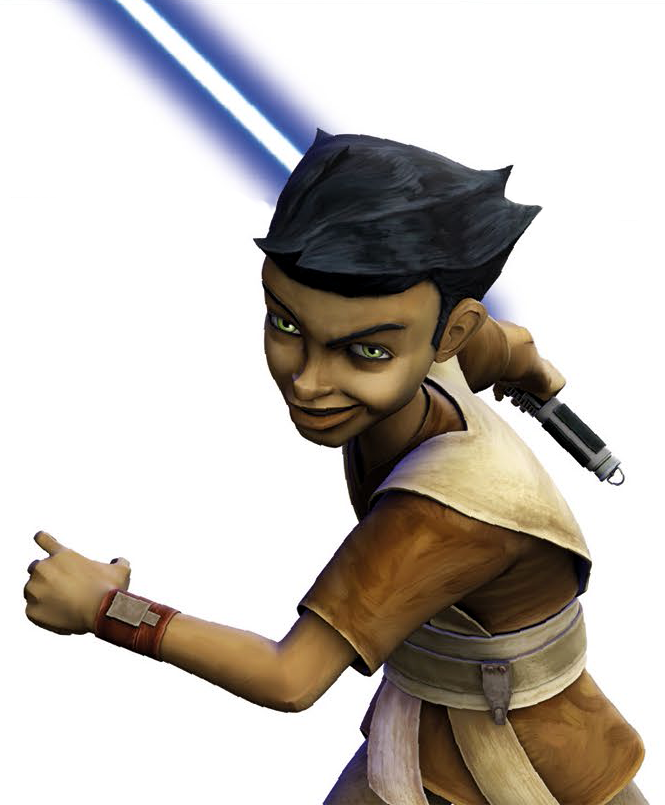 Petro, constructed his lightsaber which emitted a blue blade.