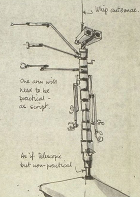 John Barry's production sketch of a Treadwell droid