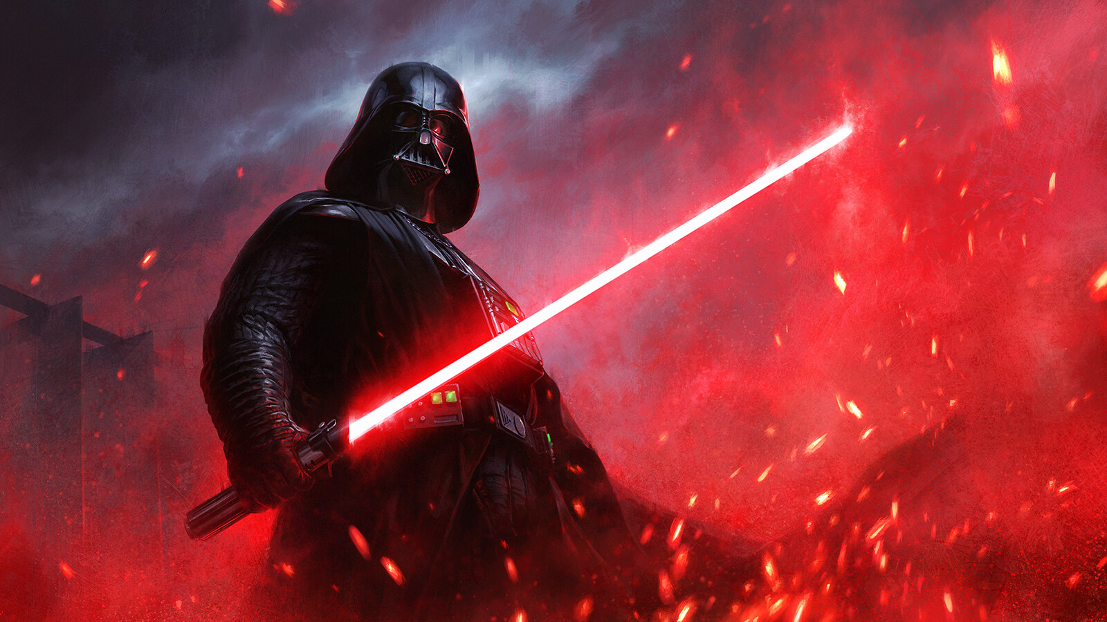 Darth Vader's lightsaber was used by the dark side warrior to enforce the will of the Galactic Empire and the Sith Order.