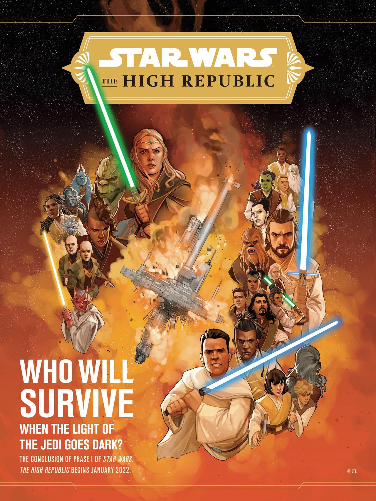 Promotion poster for the end of Phase I of The High Republic, by Phil Noto