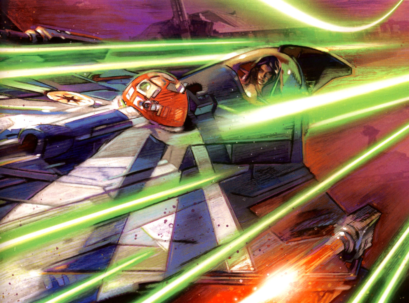 Anakin Skywalker piloting the Azure Angel II during the battle