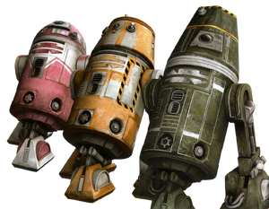Various models of R-series astromech droids