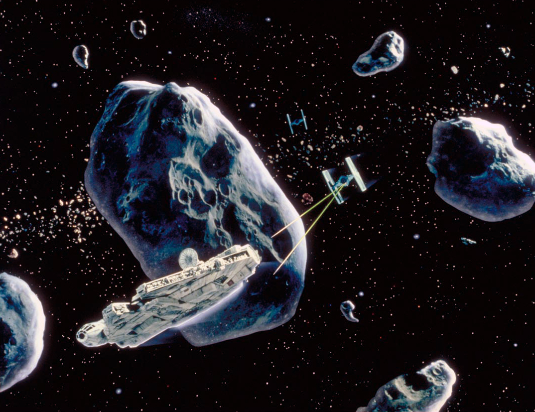 Millennium falcon asteroid field hotsell