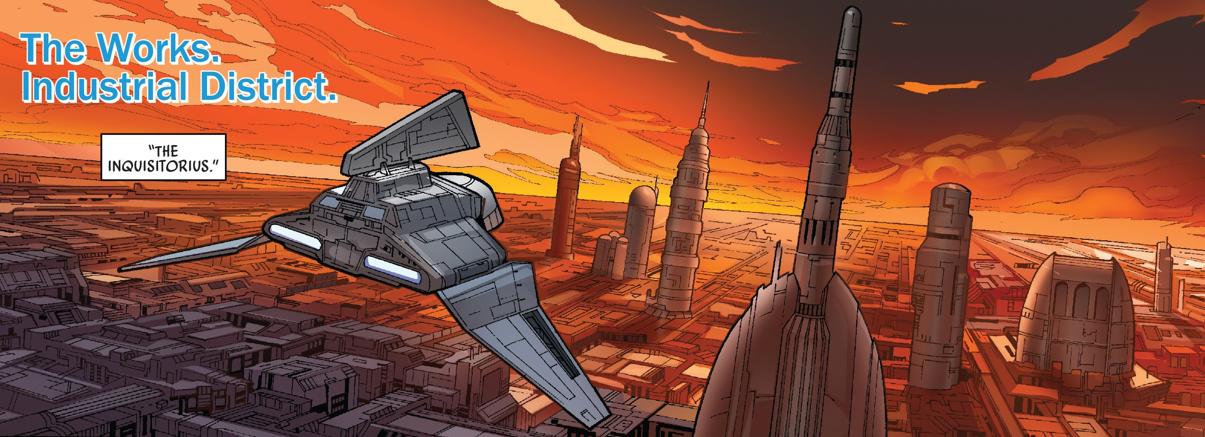 Sidious and Vader travel to the abandoned tower on Coruscant in a Theta-class