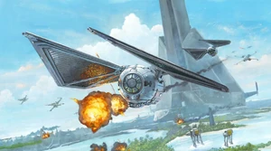 TIE Strikers fly in the Battle of Scarif
