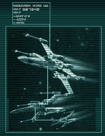 X-wings fighting Imperial forces in the Silken Asteroids.