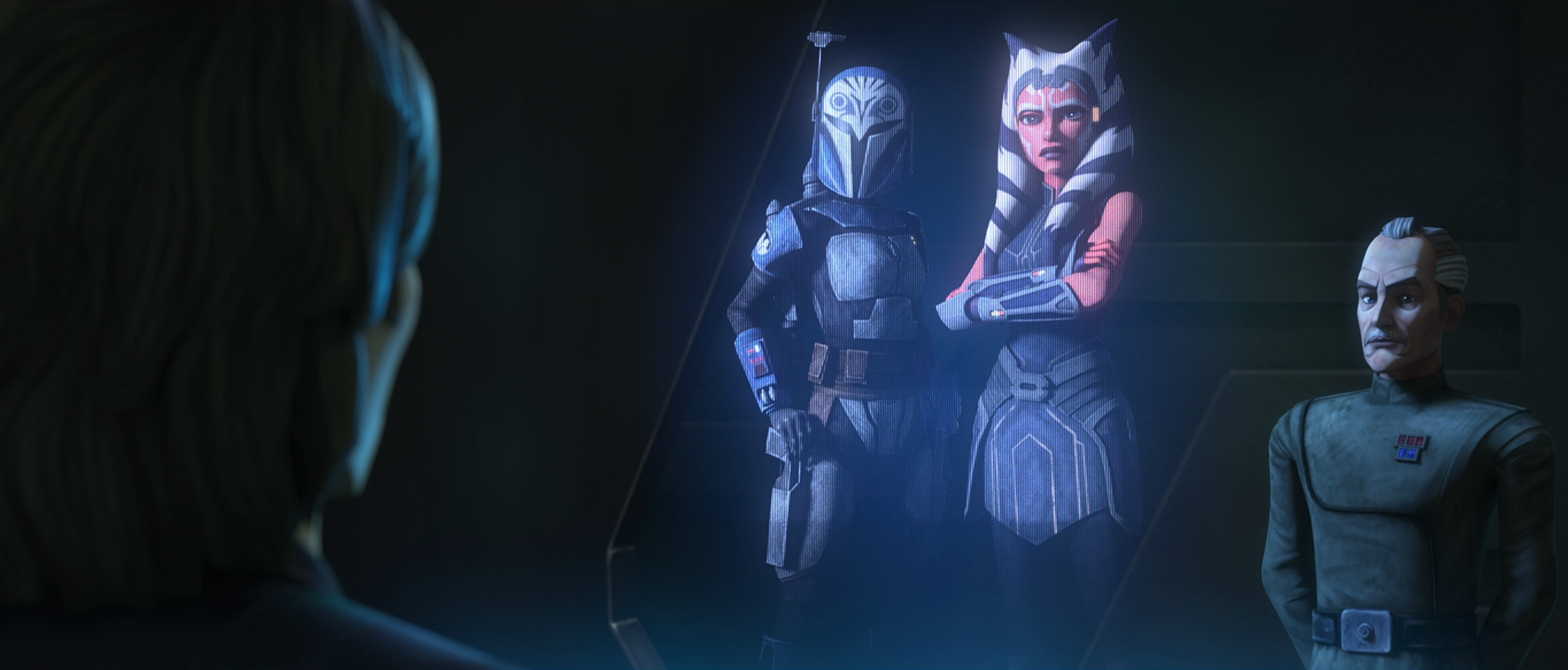 Ahsoka Tano and Bo-Katan Kryze contact the Republic Military for assistance.