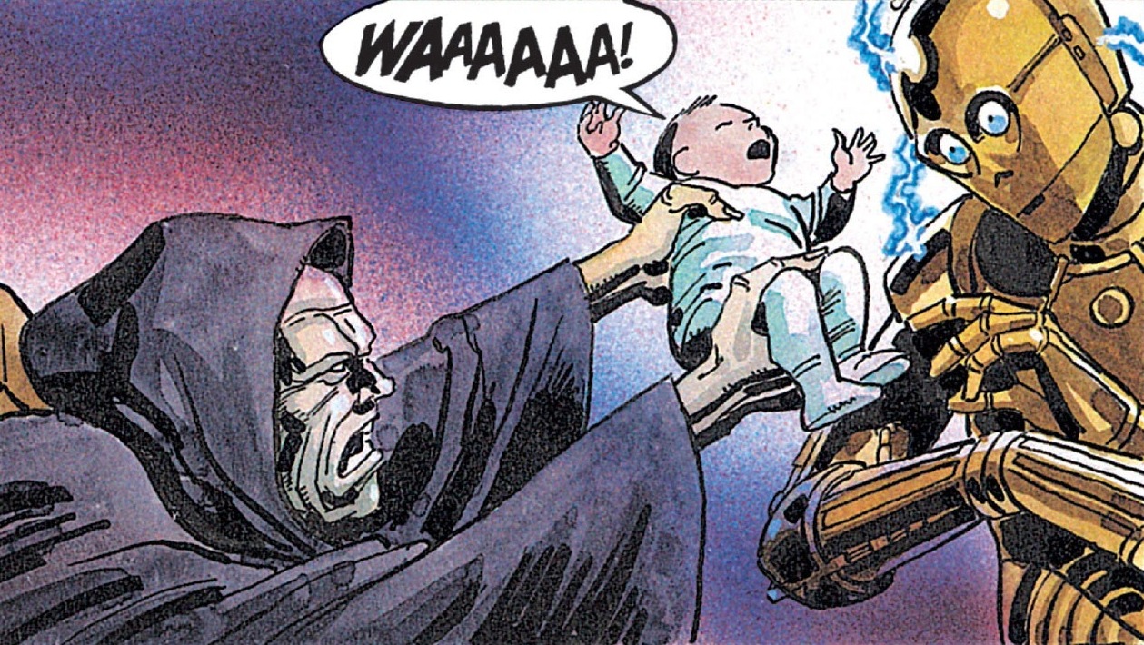 Emperor Palpatine attempting to steal Anakin Solo.