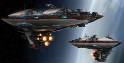 Valor-class cruisers in orbit